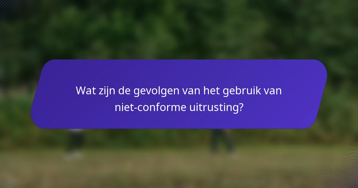 Wat zijn de gevolgen van het gebruik van niet-conforme uitrusting?